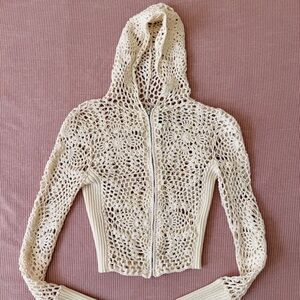 Frankie's Bikinis Lyla Crochet Zip Up Hoodie